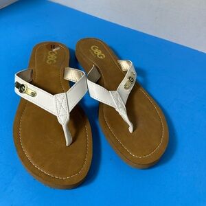 G by Guess Women's White and Tan Sandals